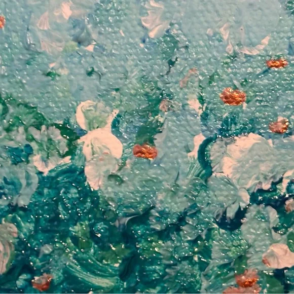 🌺Abstract Canvas Art in Blue & Green-Set of 3 🌺 - Picture 6 of 10